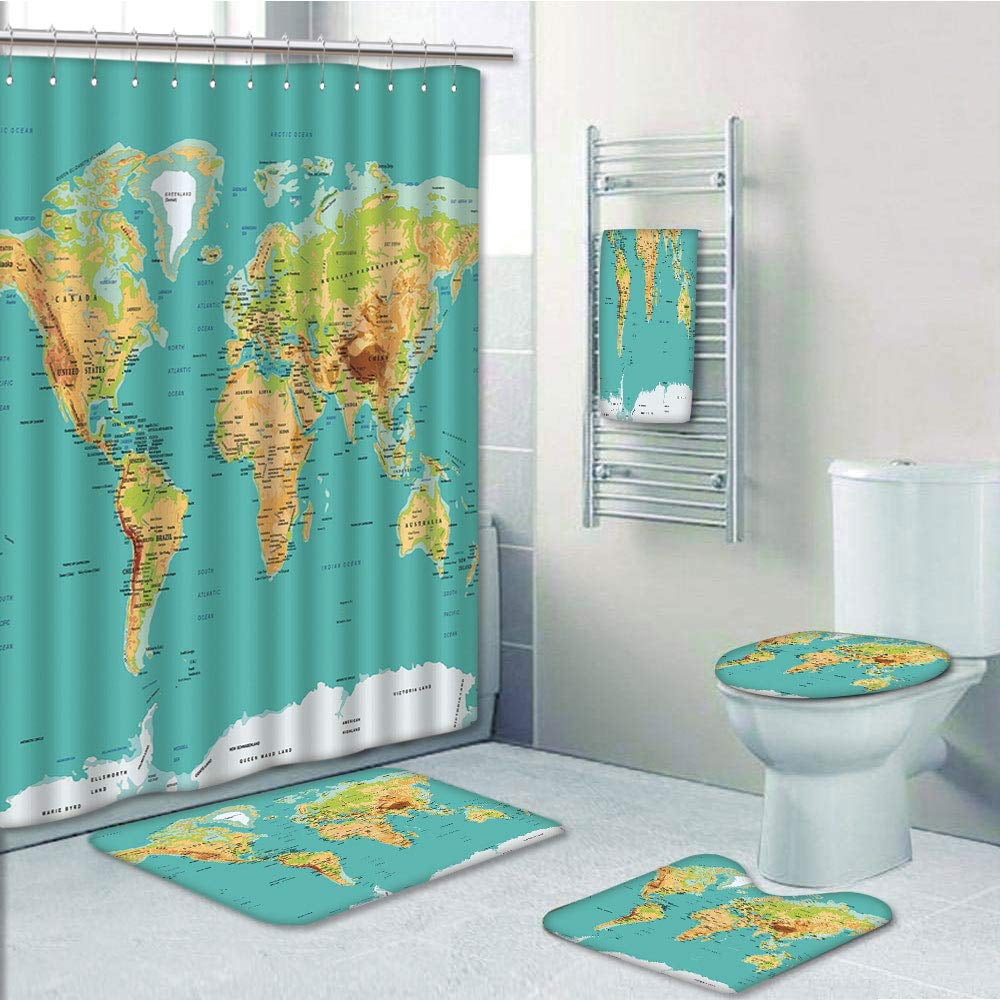 PRTAU Map Map of the World Geography Continents Countries Physical
