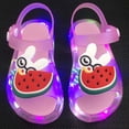 thumbnail image 5 of FINALGANG Kids Girls Adjustable Button Strap Flower Decor Light Up Open Toe Sandals LED Luminous Thick Sole Waterproof Summer Holiday Casual Sandals Leisure Shoes 8.5-9 Years, 5 of 6