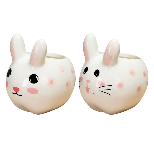 MasteelfCA 2Pcs Decorative Rabbit Planters Multi-function Succulent Pots Household Bunny Planters