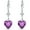 Purple, variant on Emma Manor EM 925 Sterling Silver Jewelry Lucky Four Leaf Clover 5A Love Heart Shape Cubic Zirconia Dangle Earrings for Women