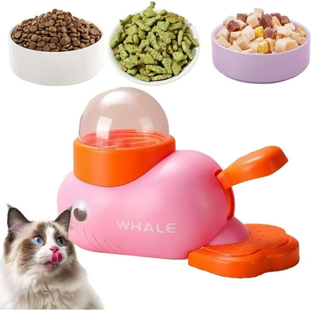Cat Slot Machine Treat Dispenser Cat Treat Dispenser Toy Treat Slot Machine for Cats and Dog (Pink)