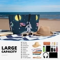 thumbnail image 6 of KLL Astronaut With USA Flag Print Large Beach Tote Bag Women Waterproof Sandproof Zipper Beach Tote Bag for Pool Gym Grocery Travel with Wet Pocket, 6 of 7