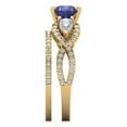 thumbnail image 3 of Clara Pucci 18K Yellow Gold Round Cut 1Ct Simulated Tanzanite Engagement Ring + Matching Band - Luxury Box Included, 3 of 7