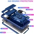 thumbnail image 6 of Design for Google Pixel 8 Pro Phone Case with Screen Protector Ring Holder Kickstand Heavy Duty Rugged Shockproof Military Grade Bumper Protective Cover for Women Men Girls 6.7 inch Blue, 6 of 14