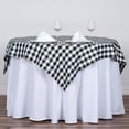 thumbnail image 2 of Efavormart 54" Square WHITE / BLACK Checkered Wholesale Gingham Polyester Linen Picnic Restaurant Dinner Tablecloth, 2 of 10
