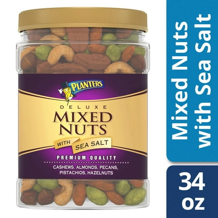 Planters Deluxe Mixed Nuts with Sea Salt, 34.0 oz (Best Way To Crack Brazil Nuts)