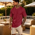 thumbnail image 2 of Mfakffe V Neck Mens T-Shirts Short Sleeve Summer Comfort T Shirts for Men V Neck Breathable Comfy T Shirts for Men Solid Tees, 2 of 5