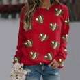 thumbnail image 2 of Womens Football Sequin Rugby Sweatshirt Game Day Y2K Crewneck Oversized Hoodies Long Sleeve Pullover Tops Blouse, 2 of 6