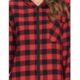 thumbnail image 5 of Ashford & Brooks Women's Flannel Hooded One Piece Pajama Union Jumpsuit, 5 of 6