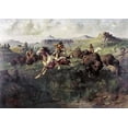 thumbnail image 2 of Paxson, Edgar Samuel 24x18 White Modern Wood Framed Museum Art Print Titled - Buffalo Hunt, 2 of 4