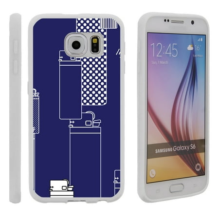 Samsung Galaxy S6 G920, Flexible Case [FLEX FORCE] Slim Durable TPU Sleek Bumper with Unique Designs - Blue