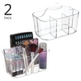 thumbnail image 6 of mDesign Plastic Shower Caddy Storage Organizer Basket with Handle, 2 Pack, Clear, 6 of 9