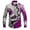 Purple, variant on KANG Men's Christmas Fashion 3d Printed Casual Holiday Carnival Button Lapel Long Sleeved Shirt