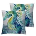 thumbnail image 2 of Nawypu Throw Pillow Covers Animal Watercolor Seahorse Coral Fish Art Horse Life Marine for Couch Living Room Set of 2 White, 2 of 6
