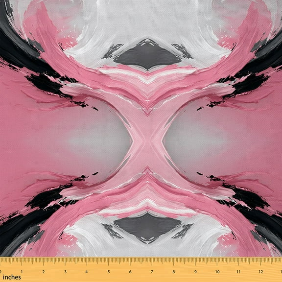 Castle Fairy Oil Painting Fabric by the Yard 1 Yard,Black Pink Home Decor Fabric by the Yard,Abstract Vintage Room Decor Fabric by the Yard,Ultra Soft Graffiti Home Decor