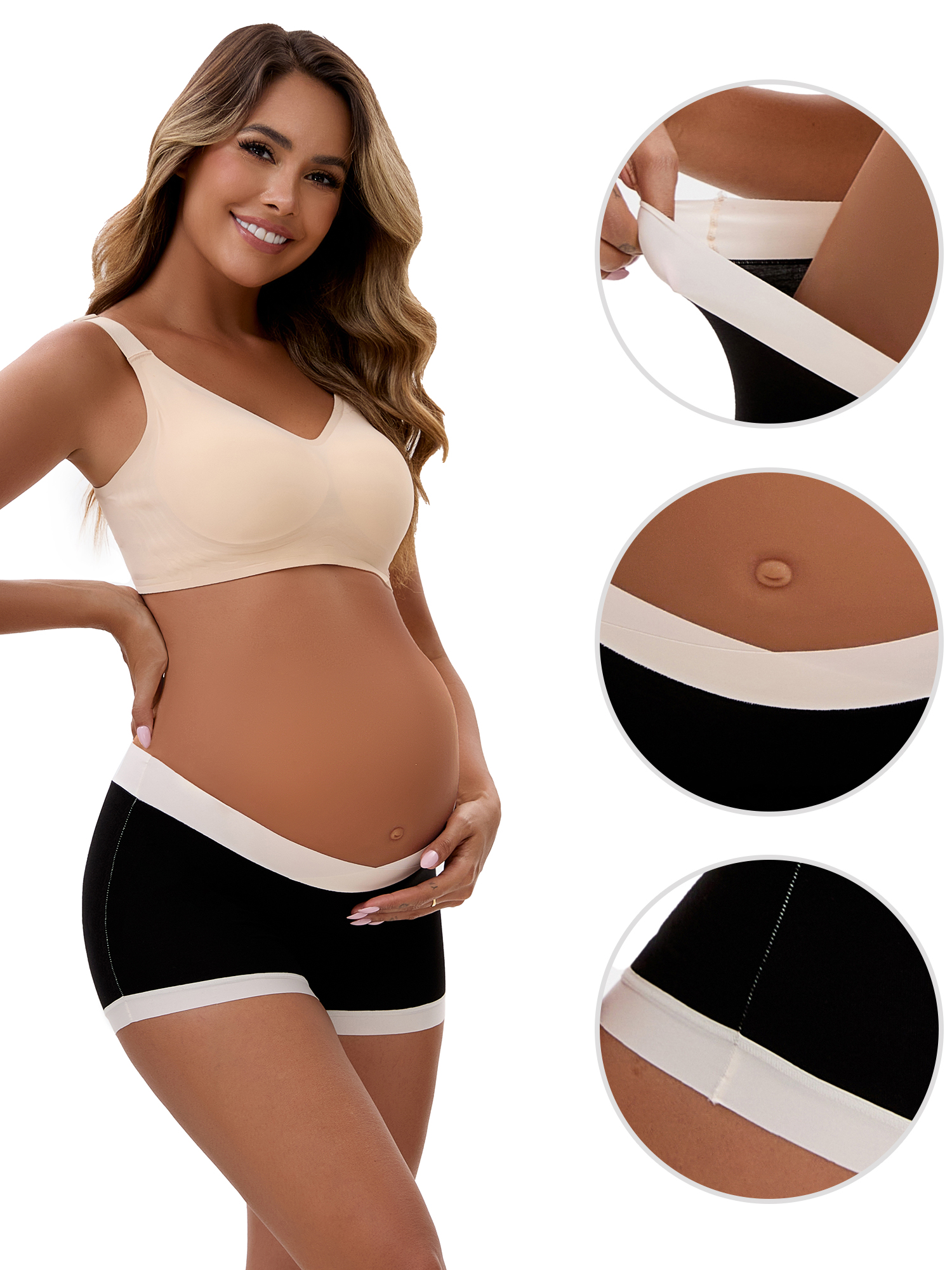 Unique Bargains Women's Low Waist Pregnancy Seamless Ladies Panties XL Black