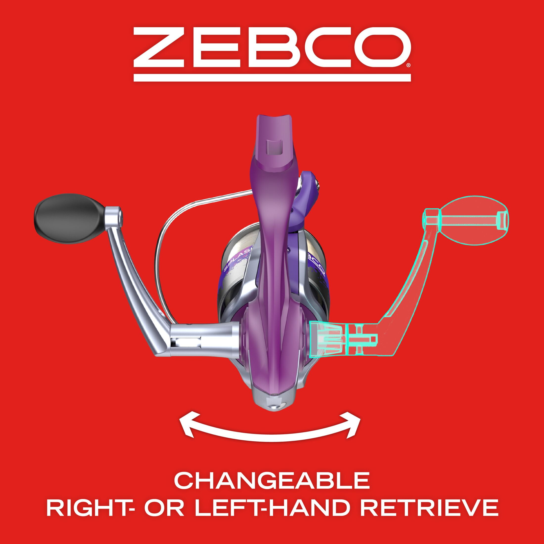 Zebco Splash Spinning Reel and Fishing Rod Combo, 6-Foot 2-Piece