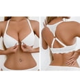 thumbnail image 4 of Bras for Women Front Closure Lace Racerback Style,Supportive No Underwire Bras Push Up Bralettes, 4 of 5