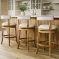 thumbnail image 7 of Pasha 31in. Bar-Height Wood Bar Stool- Pecan Finish with Linen Fabric Seat, 7 of 7