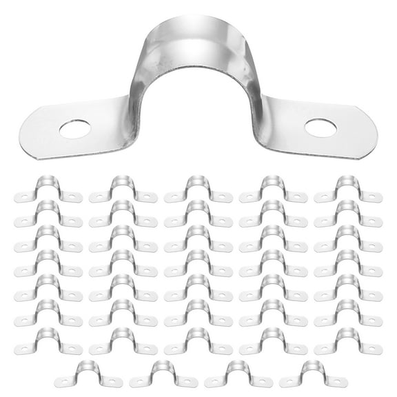 Uxcell 40pcs U Tube Strap Clamp 3/4" (20mm) Two Hole Pipe Conduit Clamp Clip
