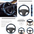 thumbnail image 3 of Renewold Sea Turtle Floral Blue Black 12 Pieces Car Seat Cover Steering Wheel Cover, Seat Belt Strap Wrap Cover Armrest Pad Handbrake Cover Gear Shift Cover Cup Holder Coasters for Truck Vans Sedans, 3 of 7