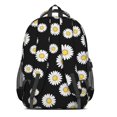 thumbnail image 3 of Daisy Pioneer Flower Black Pattern Backpack for School, Cute School Bag with Adjustable Shoulder Straps and Padded Back, 16.9"x12.6"x5.9", 3 of 5