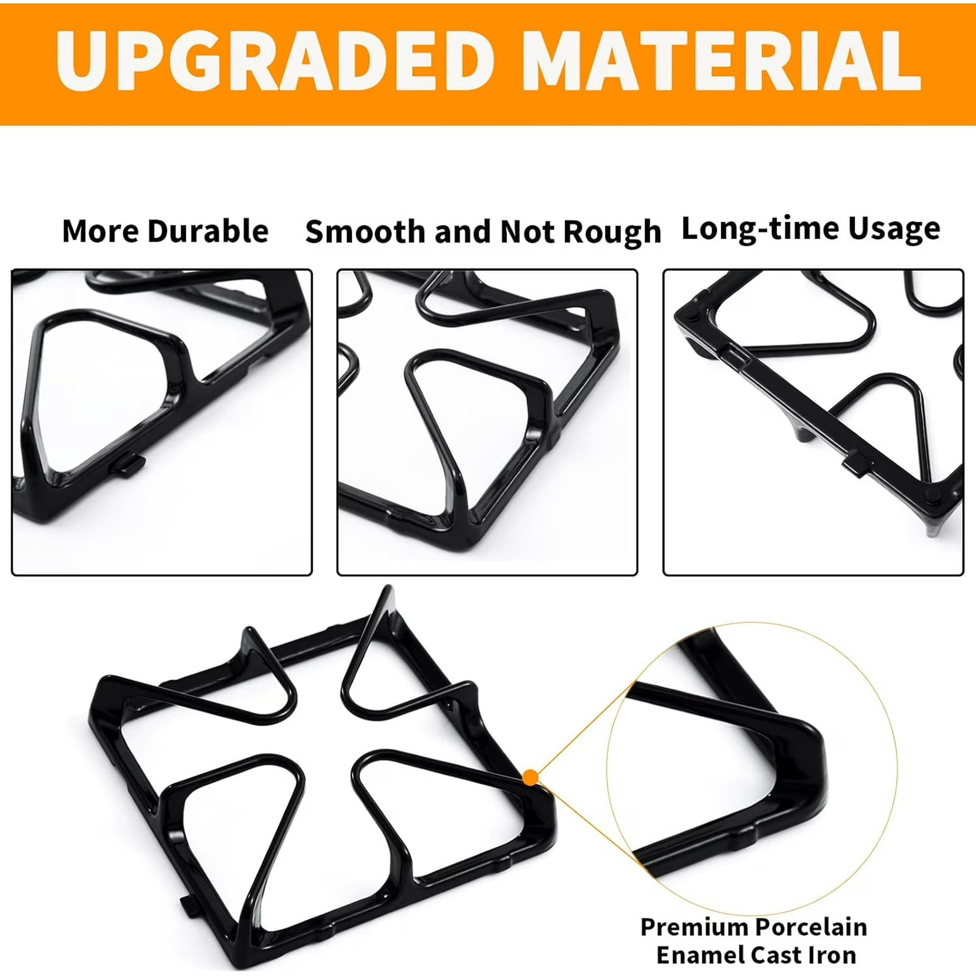 Premium WB31K10034 Gas Range Surface Burner Grates Replacement Parts For GE Stove Parts  Cooktop Parts Cast Iron Gas Stove Rack, Top Burner Rack Sets 4-Pack