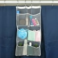 thumbnail image 3 of 2Pcs Hanging Mesh Pocket Shower Organizer, Bathroom Shower Candy Organizer, Shower Organizer with 6 Pockets Hooks, Quicky Drying, Clear, 3 of 7