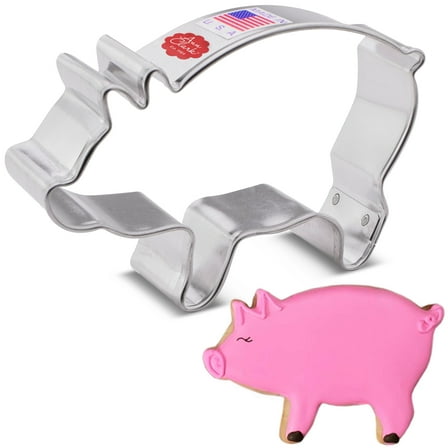 Ann Clark Cookie Cutters Pig Cookie Cutter, 3.75" Made in USA