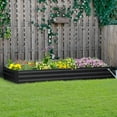 thumbnail image 2 of Outsunny 95" x 36" x 12" Galvanized Raised Garden Bed for Flowers, Grey, 2 of 10