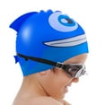 thumbnail image 3 of Brybelly SSWI-201 Bonnet de Bain Poisson pour Enfants, Bleu, 3 of 6