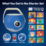 Luna Storytime Projector Machine Starter Set 5 Stories & 5 Songs, Toddler Toy Gift for Ages 3+