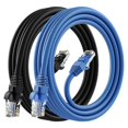 thumbnail image 1 of Cable Ethernet GEARit Cat 6 CCA de 1,8 m, paquete de 2, negro y azul, 1 of 7