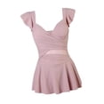 thumbnail image 1 of Traje de baño con falda para mujer, traje de baño de moda con escote en V profundo, vestido de ligero para mujer, ropa de playa para vacaciones, SG, 1 of 7