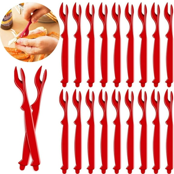 20PCS Hand Grasp Seafood Tools Seafood Cracker for Crab, Lobster, Crawfish, Prawns and Shrimp, Easy Opener Shellfish Sheller Knife Kitchen Supplies Meat Plastic Fork Utensils