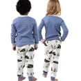 thumbnail image 3 of LazyOne Warm Long-Sleeve PJ Sets for Girls and Boys, All Aboard Blue, Funny Train Kids' Pajama Sets, 3 of 7