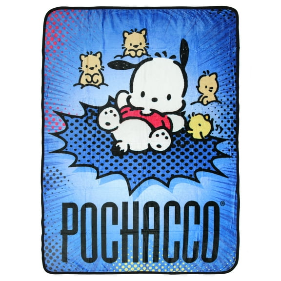 Hello Kitty and Friends Pochacco Animal Buddies Cute Throw Blanket 46"x60" Cozy Soft Fleece Throw Blanket for Bed Couch