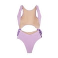 thumbnail image 3 of Womens swimsuits ,Women's Summer Solid Color \ Printed Tankini One-piece Swimwear Purple 6(S), 3 of 4