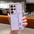 thumbnail image 2 of for Samsung Galaxy S24 Ultra Case for Women Girls, Luxury Plated with Love-Heart Design Cover, Hand Strap Stand, Soft Bumper Shockproof Protective for Samsung Galaxy S24 Ultra 5G - Purple, 2 of 12