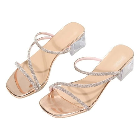

Youmylove Women Mid Heeled Sandals Women Mid Heeled High Heels Open Toe Roman Drill With Mid Heeled External Sandals Summer Comfy Beach Outdoor Walking Footwear