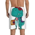 thumbnail image 3 of Kdxio Cute Dinosaur Print Mens Sleep Shorts Bottoms Soft Comfy Pajama Wear Pants with Drawstring Pockets, 3 of 7