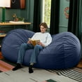 thumbnail image 3 of Jaxx Grand Lounger 7 Foot Bean Bag Sofa -Lush Velvet Navy, 3 of 8