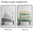 thumbnail image 6 of HELLHERO Stain Protection Armless Accent Chair Protector Dustproof Elastic Bottom Armless Accent Chair Cover for Dining Room, Striped Wood Grain Design, 6 of 8