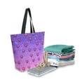 thumbnail image 2 of FORMRS Womens Canvas Tote Bag with Zipper Inner Pocket Shoulder Handbag, Pixel Love, 2 of 7