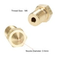 thumbnail image 3 of Cabezal de boquilla de impresora 3D Unique Bargains 0.5mm rosca M6 para extrusor V5 V6 1.75mm, latón 5pcs, 3 of 3
