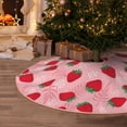 thumbnail image 6 of Daiia Strawberry Drawing Merry Christmas Tree Skirt , Xmas Large Lace-up Tree Skirt, Santa Snowflakes Rustic Home Decorations New Year Party Farmhouse Decor-48", 6 of 7