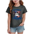 thumbnail image 2 of Toddler Girls 250th America Anniversary T Shirt Patriotic US Veteran Print Comfortable Tee Stylish Short Sleeve Tops for US 250th Anniversary Gibobby,9-10 Years,Grey, 2 of 4