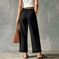 thumbnail image 5 of Dolkfu Black Women'S Pants Cropped Wide-Leg Ruffle Mid-Waist Joggers Pants Solid Modern Loungewear Elastic Waist Pants Black,L, 5 of 6
