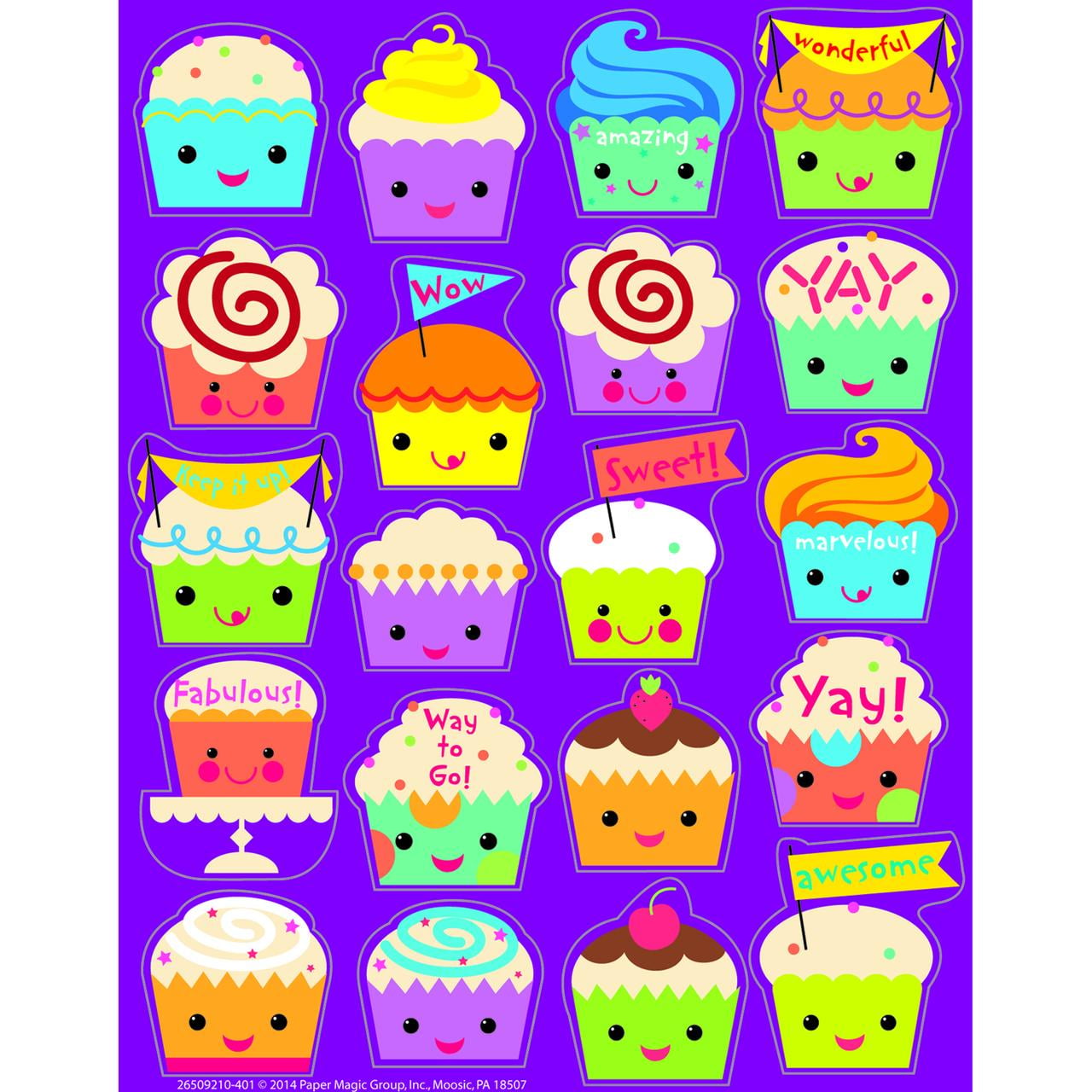 Eureka Cupcake Scented Stickers, 80 Per Pack, 6 Packs