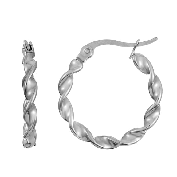 Sensitive Skin Stainless Steel Twisted Hoop Earrings for Women